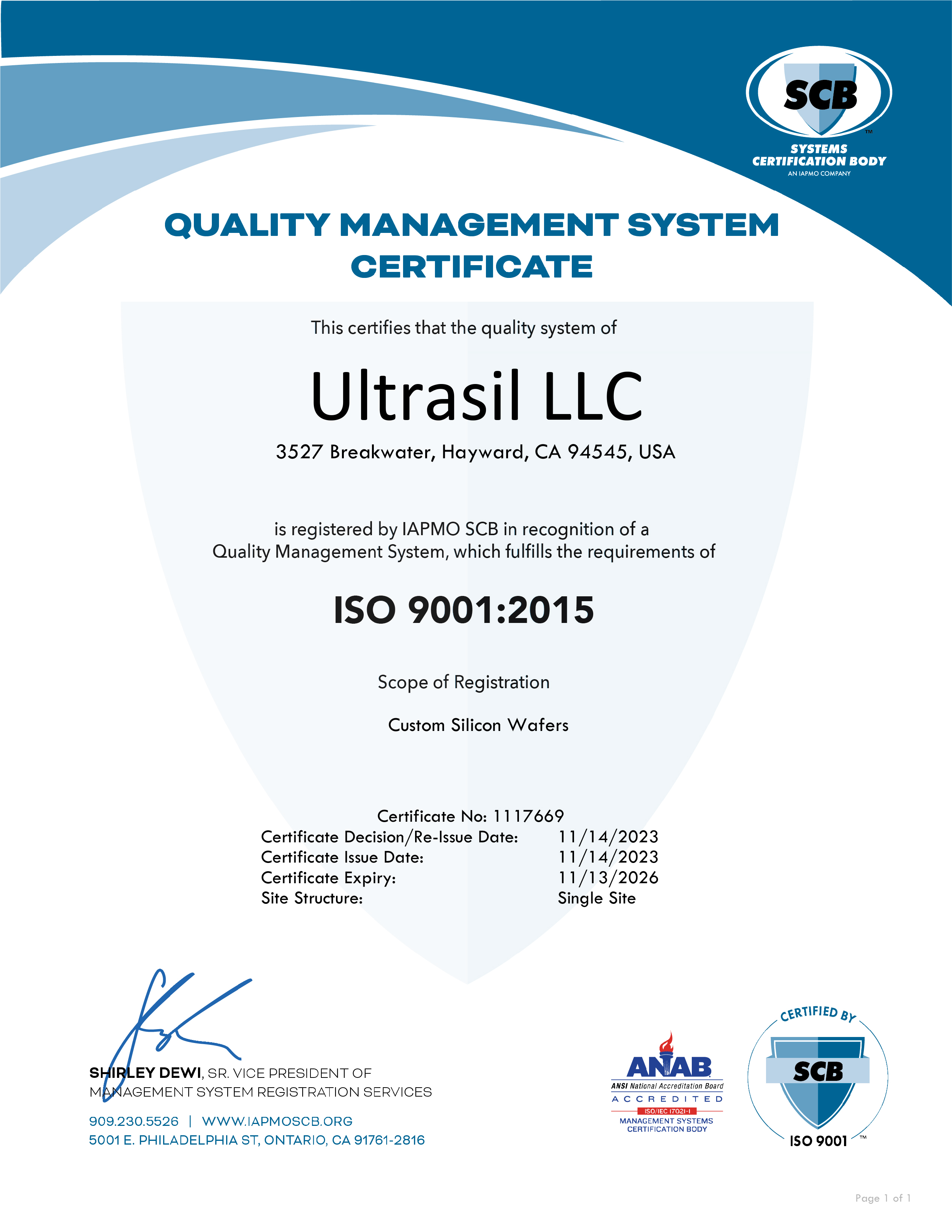 ultrasil-llc-iso-9001-2015-certificate-2023-1